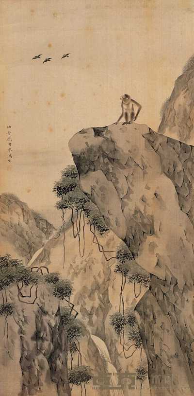 刘用烺 猴 立轴 64×32cm